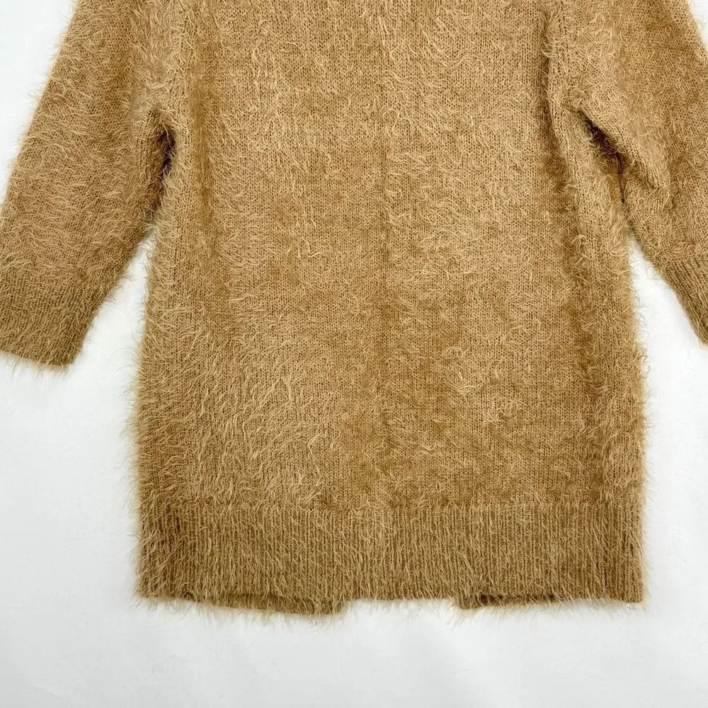 Zara Knitwear Winter Fancy Collection Open Front Cardigan Sweater Brown Size 7 - Picture 7 of 15